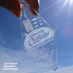 ダイヤモンドキーホルダー<br>クリアキーホルダー  アクリル 14カラー <br>モーテルキーホルダー<br> ゴールドパーツ<br>シルバーパーツ <br>Outfields クリックポスト