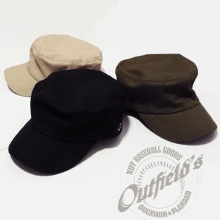 ワークキャップ<br>ベージュ ブラック カーキ<br>OUTFIELDSロゴ刺繍<br>サイズ調節可 ユニセックス<br>コットン100%