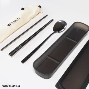 お弁当用 カトラリーセット 箸とスプーンとストロー 3点セット ステンレス316  VANYI