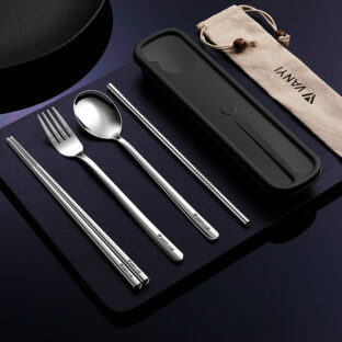 お弁当用 カトラリーセット 箸とスプーンとフォークとストロー 4点セット ステンレス 抗菌 VANYI