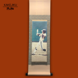 記念品 部活 引退 掛け軸 野球 セミオーダー ミニ掛け軸 写真 名 チームロゴ入れ